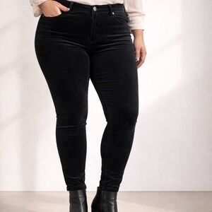 Lucky Brand Lolita Black Velvet Super Skinny Jeans Women's 16W Stretch‎